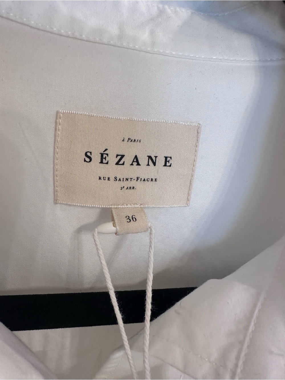 Sezane Paris Marilis Ecru Button Down Shirt Size FR 36 US 8 $130 - Picture 7 of 9